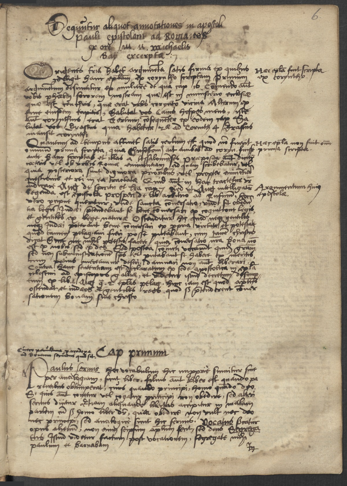 Latin Student Notes 16th century